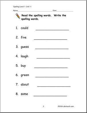Spelling Level 1 Unit 13 Primary Abcteach Spelling Level 1 Unit 13 Primary Abcteach