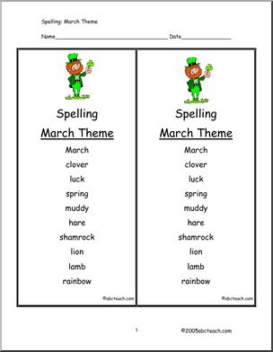 March Acrostic Form – Abcteach