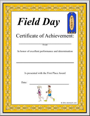 Sports Certificates: Field Day (color)