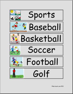 Word Strips: Sports (color) (elem)