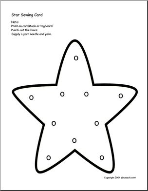 Sewing Card:  Star