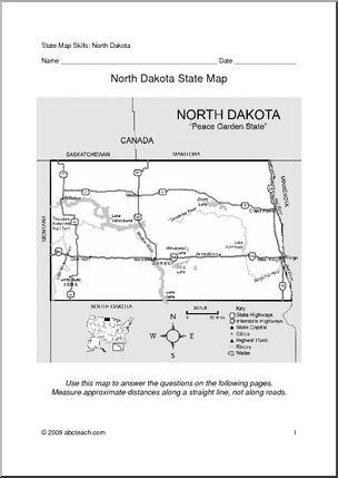 Map Skills: North Dakota (with map)