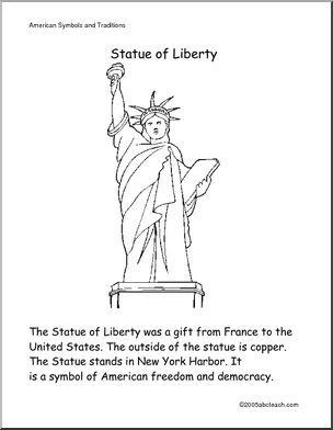 Color and Read: U.S. Symbols – Statue of Liberty (primary)