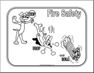 Fire Safety: Stop, Drop, Roll Poster (b/w)