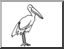 Clip Art: Basic Words: Stork (coloring page)