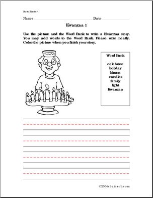 Kwanzaa 1 (elem) Color and Write Prompt