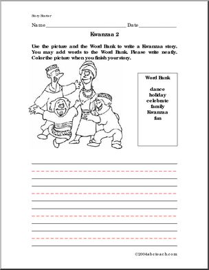 Kwanzaa 2 (primary/elem) Color and Write Prompt