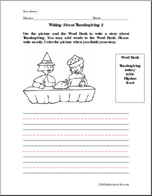 Thanksgiving 2 (primary) Color and Write Prompt