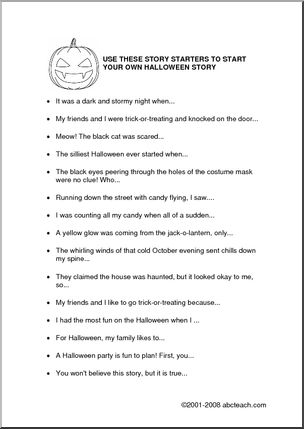 Story Starters: Halloween (elementary)