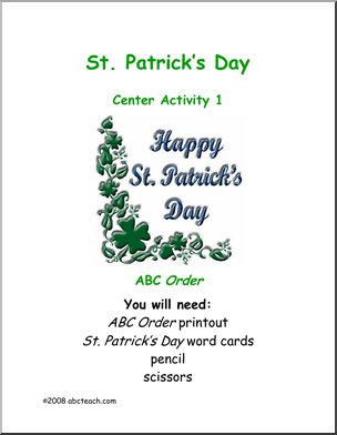 St. Patrickâ€™s Day – ABC Order Learning Center