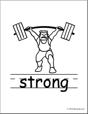 Clip Art: Basic Words: Strong B&W (poster) – Abcteach