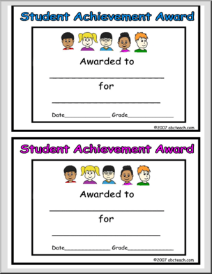 Certificate: Student Achievement Award