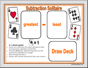 Subtraction Game with Playing Cards