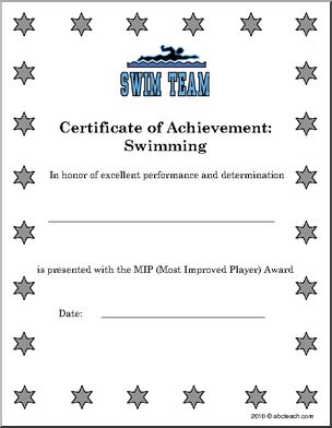 Sports Certificates: Swimming