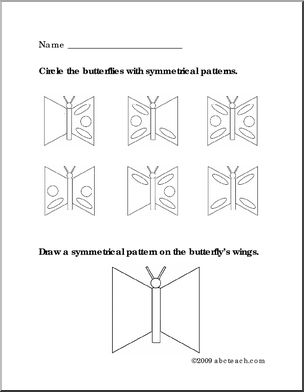 Symmetrical Butterflies (primary/elem) Worksheet