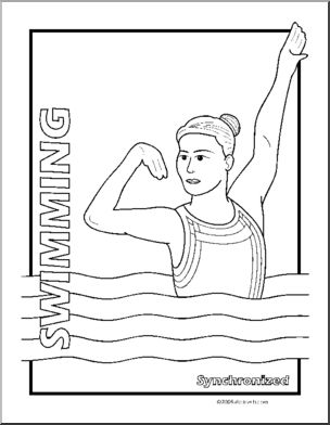Coloring Page: Sport – Synchronized Swimming