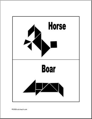 Chinese Zodiac (solutions) Tangrams