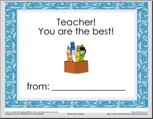 Certificate: Teacher Appreciation – You are the Best!