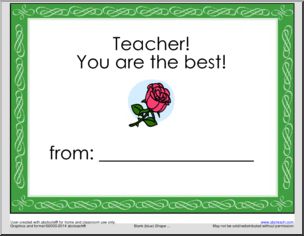 Certificate: Teacher Appreciation – You are the Best!