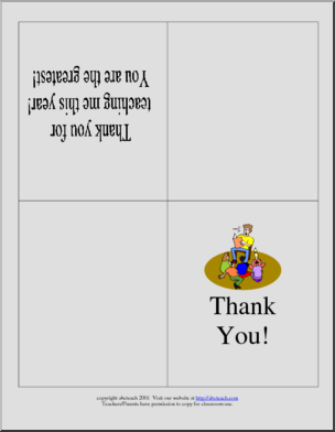 Greeting Card: Thank You (male teacher)
