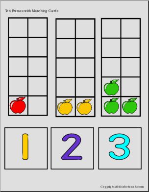 Ten Frame Set with Apple Markers Math