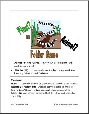 Sorting Game: Plant or Animal (color)
