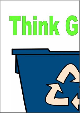 Large Poster: THINK GREEN! Reduce, Reuse, Recycle