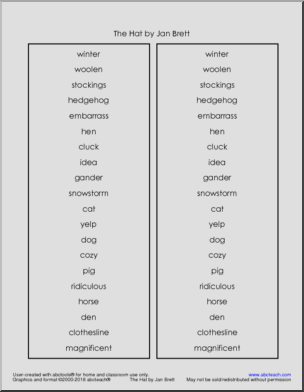 Book: The Hat – Vocabulary pack (primary/elem)