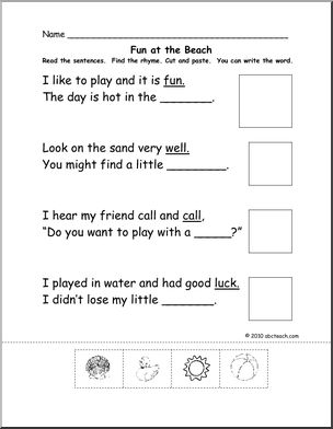 Beach Theme Worksheets – Abcteach