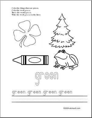 Trace and Color: Things That Are Green