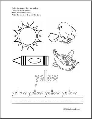 Trace and Color: Things That Are Yellow