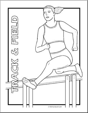 Clip Art: Track and Field (coloring page)
