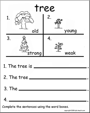 Beginning Writing Practice, Set 16a (tree)