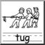 Clip Art: Basic Words: Tug B&W (poster)