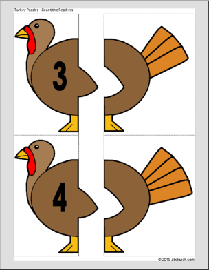 Turkey Puzzles – Counting (color)