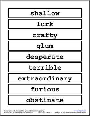 Fantastic Mr. Fox Vocabulary (upper elem) Word Wall