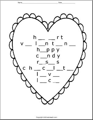 Fill In: Valentine (elementary)