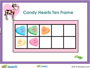 Math – Candy Heart Ten Frames Interactive Notebook