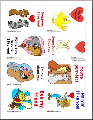 Greeting Cards: Valentines (set 1) -color