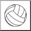 Clip Art: Volleyball 2 (coloring page)