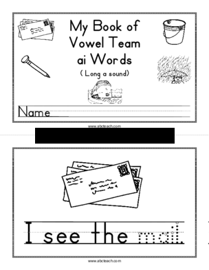 My Book of Vowel Team ai Words (Long a Sound)