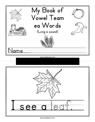 My Book of Vowel Team ea Words (Long e Sound)