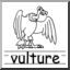 Clip Art: Basic Words: Vulture B&W (poster)
