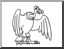 Clip Art: Basic Words: Vulture (coloring page)