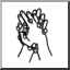 Clip Art: Wash Hands, Lather (b/w)