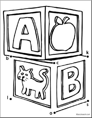 Dot to Dot: Blocks (spelling) – Abcteach