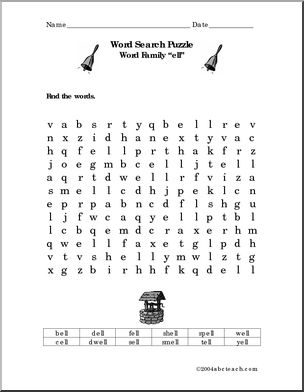 “ell” words’ Word Search