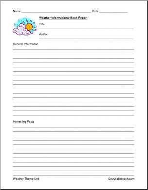 Book Report Form: Weather