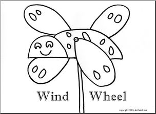 Coloring Page: Bug Wind Wheel