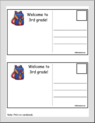 Postcards: Welcome to 3rd grade!
